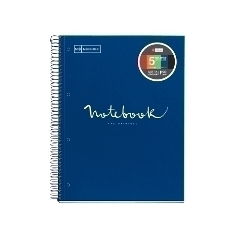 MIQUELRIUS - BLOC EMOTIONS NOTEBOOK 5 micro.tapa DURA A4 120h 90g HORIZONTAL 7mm MARINO (Ref.48552)