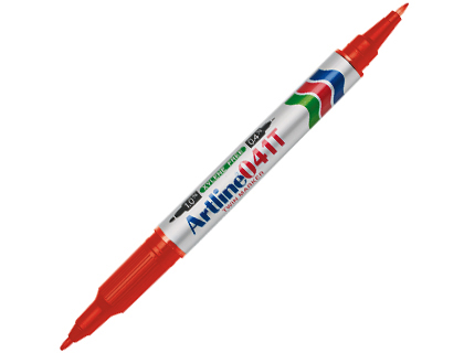 ARTLINE - ROTULADOR MARCADOR PERMANENTE EK-041T ROJO -DOBLE PUNTA 0.4 Y 1.0 MM (Ref.EK-041T/RO)