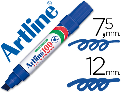 ARTLINE - ROTULADOR MARCADOR PERMANENTE 100 AZUL -PUNTA BISELADA (Ref.100-A)