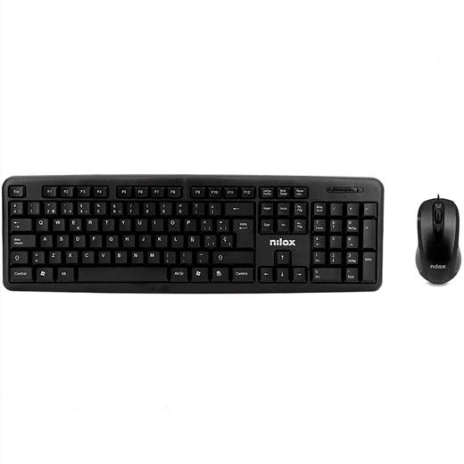 NILOX - COMBO TECLADO + RATÓN CABLE USB NEGRO (Ref.NXKME000003)