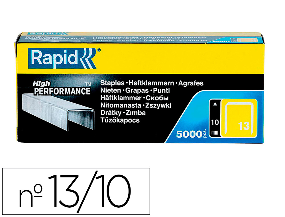 RAPID - GRAPAS 13/10 MM GALVANIZADA CAJA DE 5000 UNIDADES (Ref.11840600)