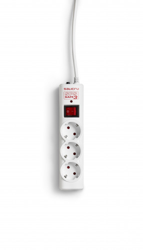 SALICRU - Regleta SPS SAFE 3 - Protectores eléctricos activos de última generación (3 Tomas Schuko) (Ref.680BA000001)