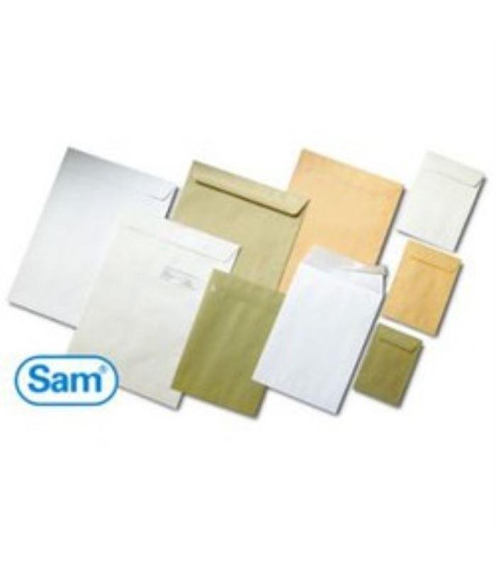 SAM - BOLSA A-10 PARA DOCUMENTOS AUTOADHESIVO CON TIRA DE SILICONA 145X355 90 GRAMOS BLANCO 250 BOLSAS (Ref.147132)