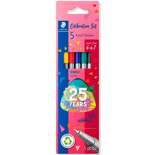 STAEDTLER - ESTUCHE 4+1 ROTULADORES TRIPLUS FINELINER 334 PUNTA SUPERFINA C/SURTIDOS (Ref.334 BK5 TA)