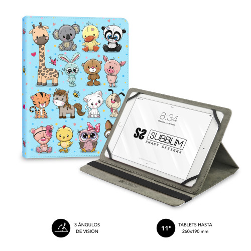 SUBBLIM - FUNDA TABLET UNIVERSAL TRENDY CASE ANIMALS 11&quot; (Ref.SUBCUT-4TC015)