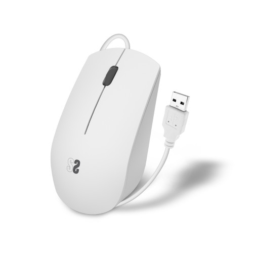 SUBBLIM - Ratón Business Silencioso con cable USB 1200 DPI Blanco (Ref.SUBMO-B2BS002)