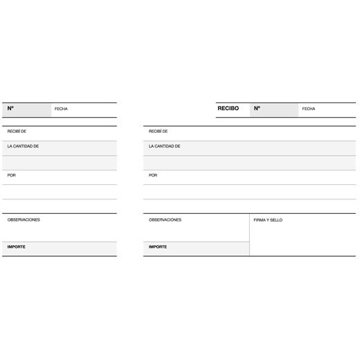 TALONARIOS - APLI TALONARIO RECIBO CON MATRIZ TERCIO APAISADO LITO A-16 MICROPERFORADO (Ref.12715)