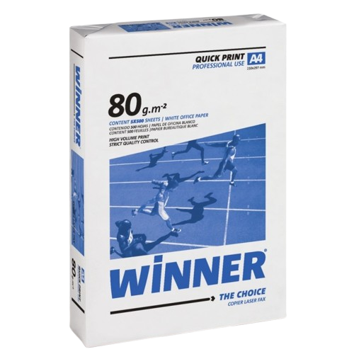 PAPEL WINNER - A4 - 80g - Blancura CIE 136 - Paquete 500h (Ref.40100524)