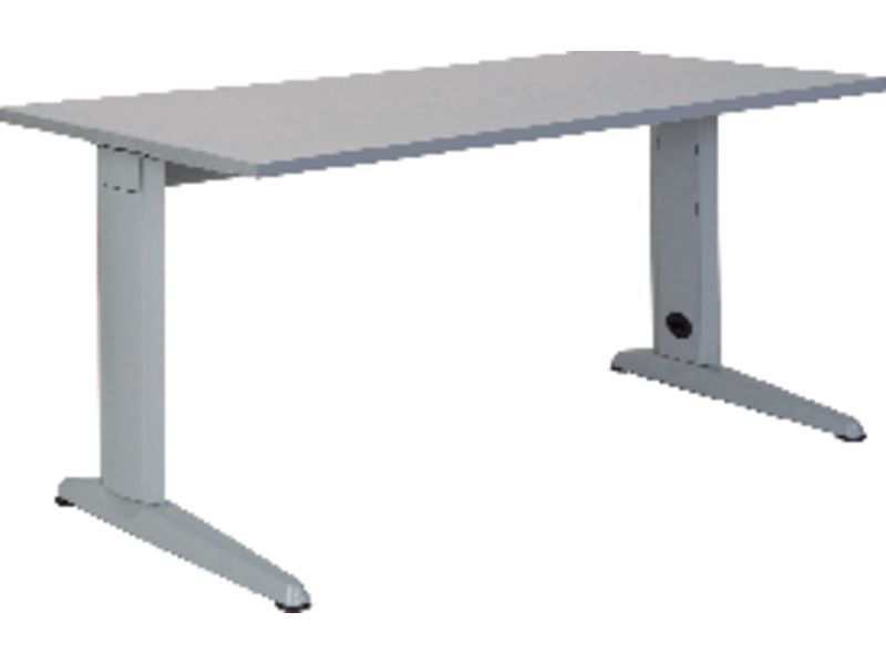 ROCADA - Mesa rectangular Serie Metal Estructura en forma de L 160x80cm Gris (Ref.2002AC02)