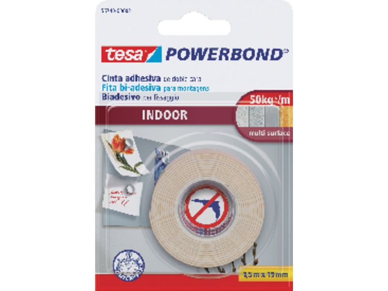 TESA - Cinta adhesiva Doble cara 19mmx1,5m Montaje-Fijación permanente (Ref.55740-00002-04)