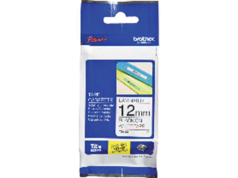 BROTHER - Cintas Tze-345 Laminada 18mmx8m Blanco/Negro Comp.con rotuladoras P-Touch (Ref.TZe345)