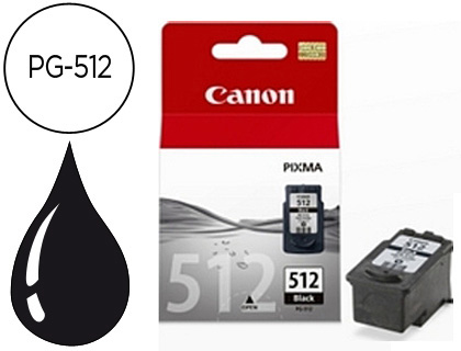 CANON - Cartuchos ORIGINALES Inyección De Tinta PG-512 NEGRO PIXMA MP240/260/480 (Ref.2969B001)