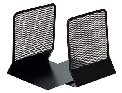 Q-CONNECT - APOYALIBROS METALICO NEGRO -JUEGO -135X152X165 MM (Ref.KF15098)