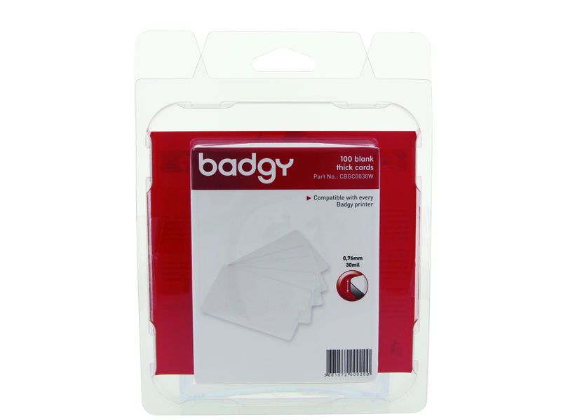 BADGY - 100 TARJETAS BLANCAS GRUESAS VÍRGENES (Ref.CBGC0030W)