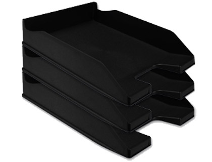Q-CONNECT - Bandeja de Sobremesa PLASTICO NEGRO OPACO (Ref.KF04189)