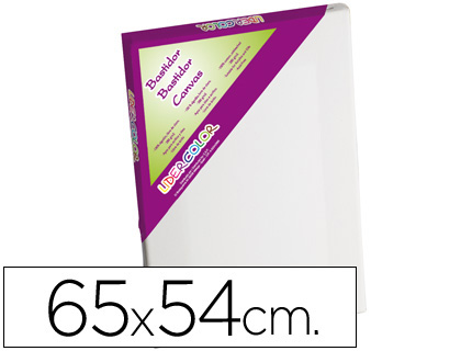 LIDERCOLOR - BASTIDOR 15F LIENZO GRAPADO LATERAL ALGODON 100% MARCO PAWLONIA 1,8X3,8 CM BORDES MADERA 65X54 CM (Ref.A30208-15F)