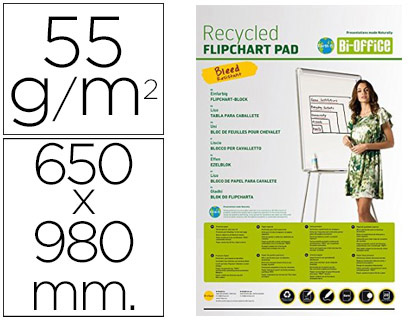 BI-OFFICE - BLOC CONGRESO PAPEL RECICLADO 55 GRS 650X980 MM (Ref.FL0311803)