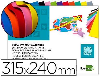 LIDERPAPEL - BLOC TRABAJOS MANUALES GOMA EVA 240X315MM 10 HOJAS COLORES SURTIDOS (Ref.TM06)