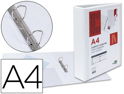 LIDERPAPEL - CARPETA CANGURO 2 ANILLAS MIXTAS 40MM A4 PLASTICO BLANCA (Ref.KG24)
