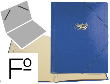 SARO - CARPETA CLASIFICADOR Cartón COMPACTO FOLIO AZUL -12 DEPARTAMENTOS (Ref.30-A)