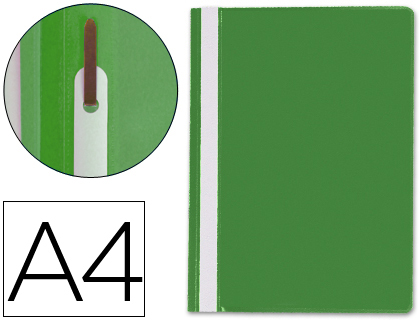 Q-CONNECT - CARPETA DOSSIER FASTENER PLASTICO DIN A4 VERDE (Ref.KF01456)