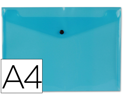 LIDERPAPEL - CARPETA DOSSIER BROCHE 34042 POLIPROPILENO DIN A4 AZUL TRANSPARENTE 50 HOJAS (Ref.DS15)