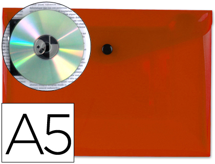 LIDERPAPEL - CARPETA DOSSIER BROCHE 34350 POLIPROPILENO DIN A5 ROJA TRANSPARENTE (Ref.DS18)