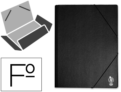 LIDERPAPEL - CARPETA GOMAS FOLIO SOLAPAS PLASTICO NEGRA (Ref.CG45)