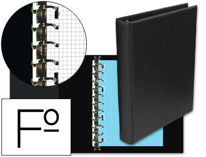 MULTIFIN - CARPETA ALFA 3005-M 16 ANILLAS 25 MM PLASTICO FOLIO NEGRO (Ref.4012562)