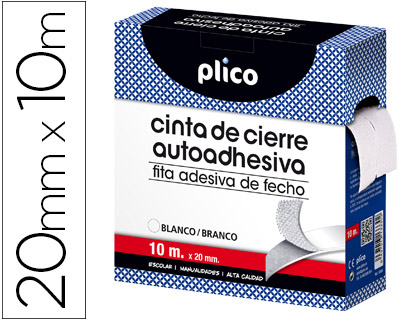 CINTA DE CIERRE ADHESIVA PLICO VELCRO BLANCO 20MM X 10M (Ref.13330)