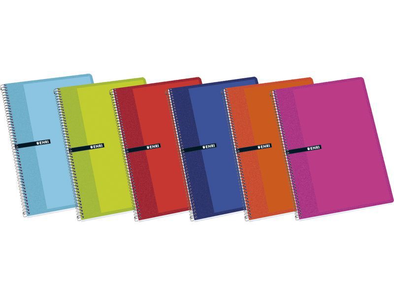 ENRI - Cuaderno 5ud 80h Folio Doble linea Surtido (Ref.100430069)