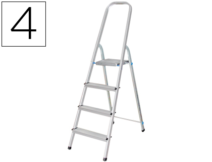 Q-CONNECT - ESCALERA DE ALUMINIO 4 PELDAÑOS 860X462X1470 MM PESO MAXIMO 150 KG EN-131 (Ref.KF00315)
