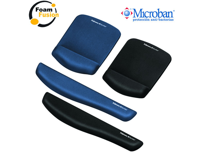 FELLOWES - Reposamuñeca teclado Plush negro (Ref.9252103)