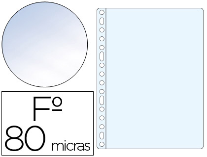 Q-CONNECT - FUNDA MULTITALADRO FOLIO 80 MC CRISTAL CAJA DE 100 UNIDADES (Ref.KF15038)