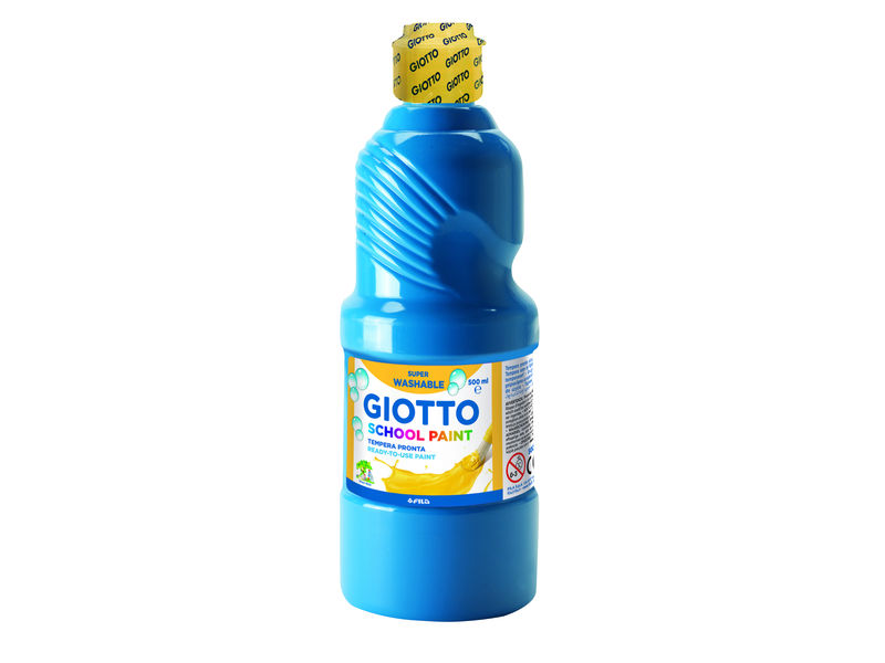 GIOTTO - Témpera LAVABLE BOTELLA 500 ML. COLOR CYAN (Ref.535315)