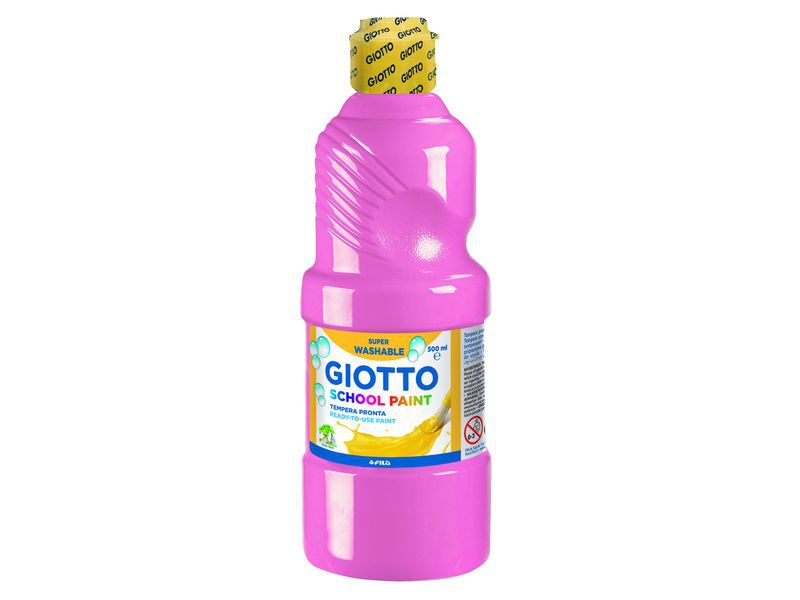 GIOTTO - Témpera LAVABLE BOTELLA 500 ML. COLOR ROSA (Ref.535306)