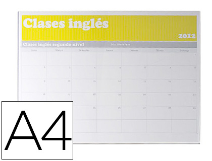 ARCHIVO 2000 - IDENTIFICADOR MURAL PORTANOMBRE CON ADHESIVO TRASERO EN POLIESTIRENO TRANSPARENTE DIN A4 (Ref.6156A CS TP)