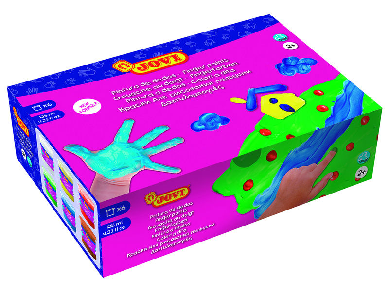 JOVI - Pintura dedos Caja 6 Ud 125 mm Colores Surtidos (Ref.560/S)