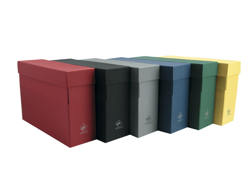 MARIOLA - Caja TRANSFERENCIA CARTÓN FORRADO EN GELTEX FOLIO 390X255X110 MM COLOR AZUL (Ref.16851)