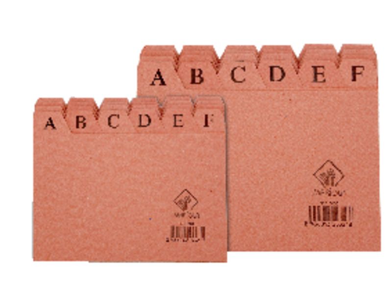 MARIOLA - Indice ALFABETICO CON 24 POSICIONES DE Cartón CUERO MEDIDAS 150X100 MM (Ref.3103)