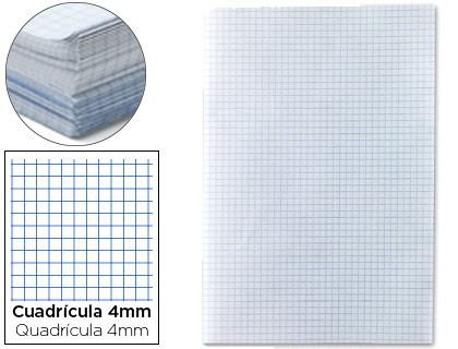 LIDERPAPEL - PAPEL FLORETE CUADRO 4MM 60G/M2 PAQUETE DE 250 (Ref.PF01)