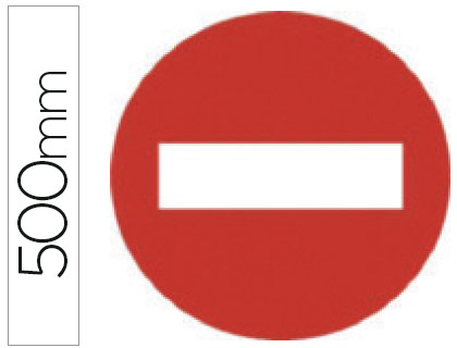 SYSSA - PICTOGRAMA SEÑAL VIAL ENTRADA PROHIBIDA EN ACERO GALVANIZADO 500 MM (Ref.R-101)