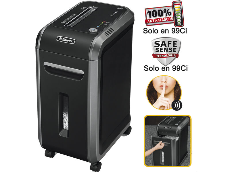 FELLOWES - Destructora 90S 34L Tiras 5,8 mm Capacidad 17h. 290x440x640 mm (Ref.4690101)
