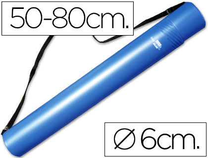 LIDERPAPEL - PORTAPLANOS PLASTICO DIAMETRO 6 CM EXTENSIBLE HASTA 80 AZUL (Ref.PP07)