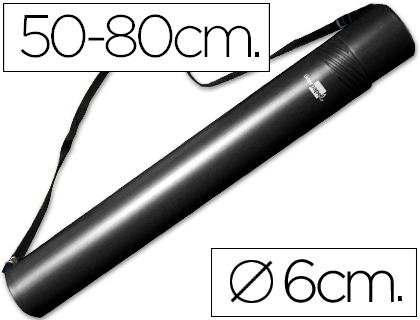 LIDERPAPEL - PORTAPLANOS PLASTICO DIAMETRO 6 CM EXTENSIBLE HASTA 80 NEGRO (Ref.PP05)