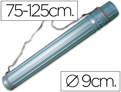 LIDERPAPEL - PORTAPLANOS PLASTICO DIAMETRO 9 CM EXTENSIBLE HASTA 125 CM GRIS (Ref.PP02)