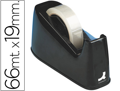 Q-CONNECT - PORTARROLLO SOBREMESA PLASTICO PARA CINTASDE 33 Y 66 MT NEGRO (Ref.KF11010)
