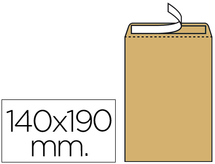 LIDERPAPEL - SOBRE BOLSA N.4 KRAFT SALARIOS 140X190 MM TIRA DE SILICONA CAJA DE 500 UNIDADES (Ref.BO49)