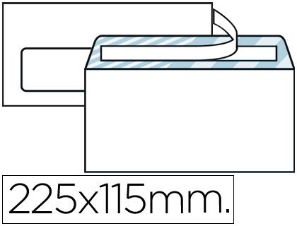 LIDERPAPEL - SOBRE N.6 BLANCO AMERICANO VENTANA IZQUIERDA 115X225 TIRA DE SILICONA OPEN SYSTEM CAJA DE 500 UNIDAD (Ref.SB09)