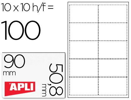 APLI - TARJETA DE VISITA MICROPERFORADA 200 GRS ACABADO MATE 90X50,8 MM IMPRESORA INK-JET Y LASER. (Ref.10608)